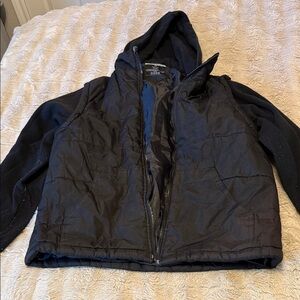 Men's Black Hooded Puffer Jacket